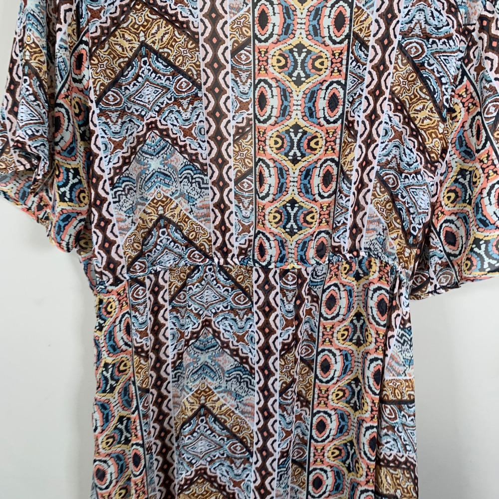 Liberty Love Long Sheer Cardigan Swimsuit Coverup Size 3X Earth Tone Boho - Picture 8 of 8
